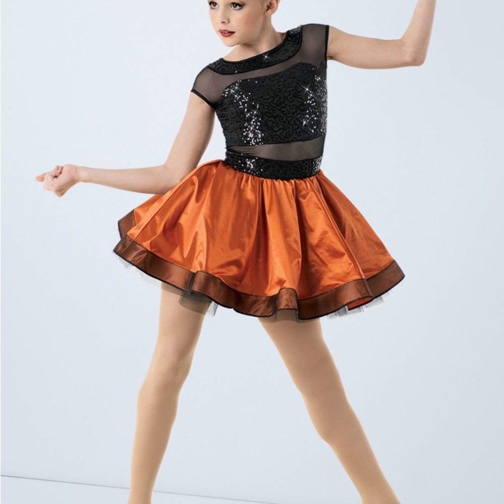 Jazz/Tap/Musical Theater Dance Costume Copper/Orange and Black